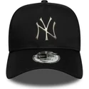 sort-buet-snapback-kasket-9forty-e-frame-metallic-fra-new-york-yankees-mlb-fra-new-era