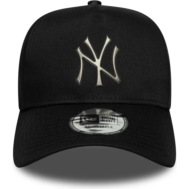 sort-buet-snapback-kasket-9forty-e-frame-metallic-fra-new-york-yankees-mlb-fra-new-era