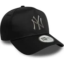 sort-buet-snapback-kasket-9forty-e-frame-metallic-fra-new-york-yankees-mlb-fra-new-era