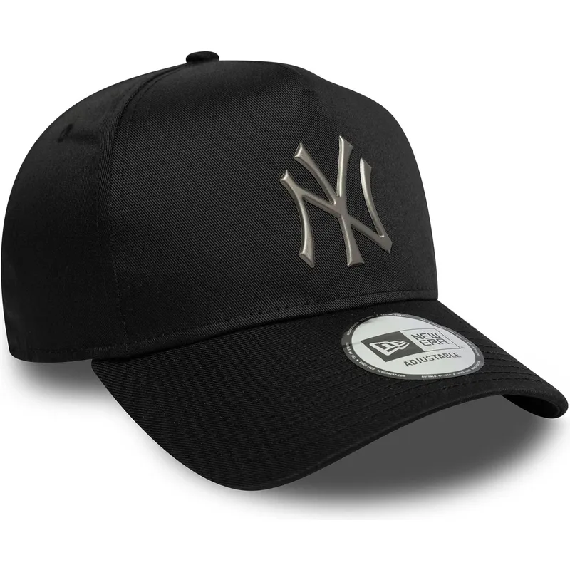 sort-buet-snapback-kasket-9forty-e-frame-metallic-fra-new-york-yankees-mlb-fra-new-era