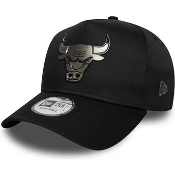 Gorra curva negra snapback 9FORTY E Frame Metallic de Chicago Bulls NBA de New Era