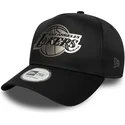 sort-buet-snapback-kasket-9forty-e-frame-metallic-fra-los-angeles-lakers-nba-fra-new-era