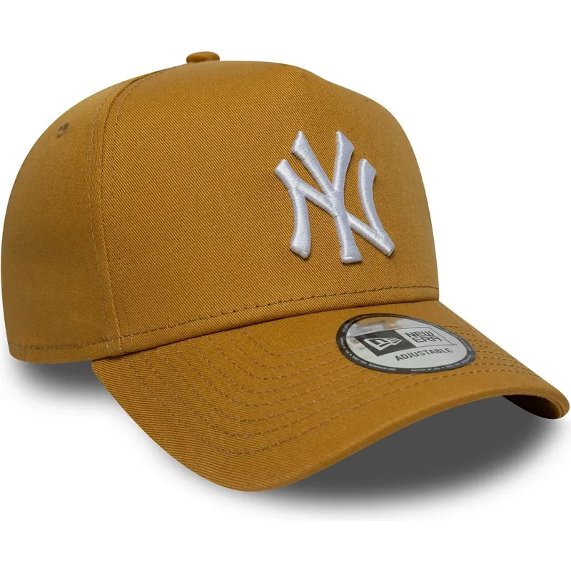brun-buet-snapback-kasket-9forty-e-frame-league-essential-fra-new-york-yankees-mlb-fra-new-era