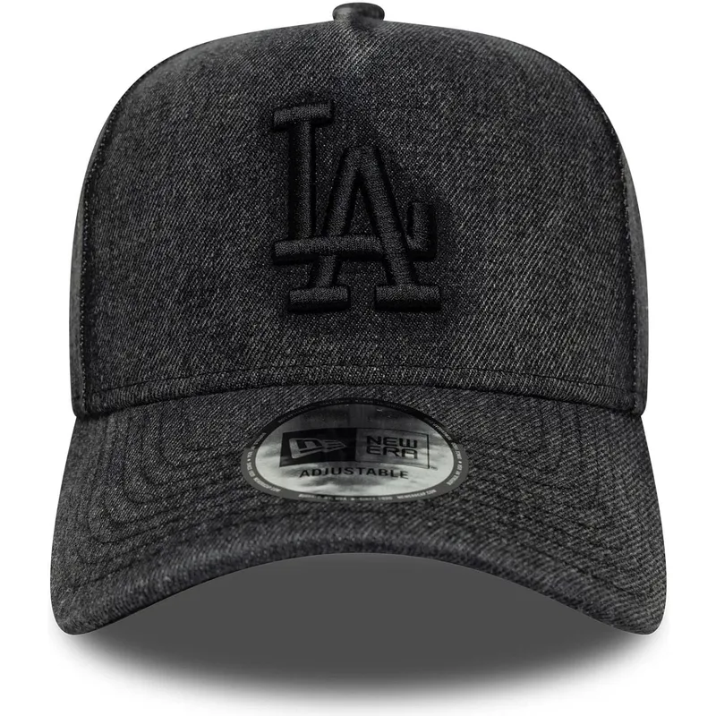 gorra-curva-negra-snapback-9forty-e-frame-denim-de-los-angeles-dodgers-mlb-de-new-era