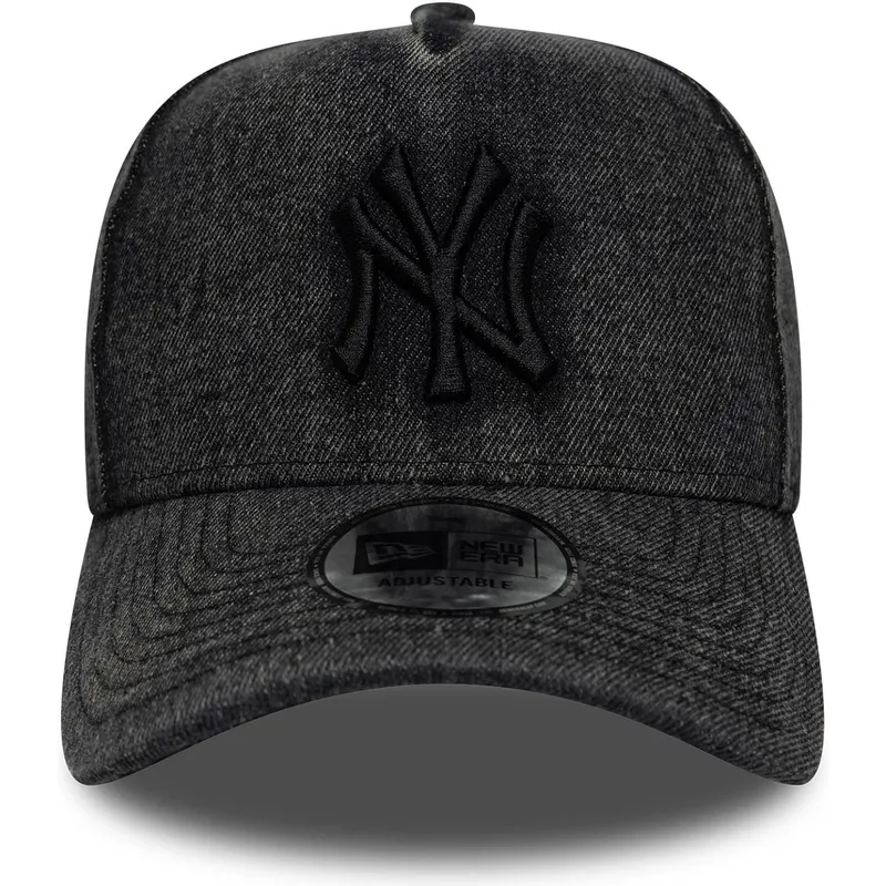 sort-buet-snapback-kasket-9forty-e-frame-denim-fra-new-york-yankees-mlb-fra-new-era