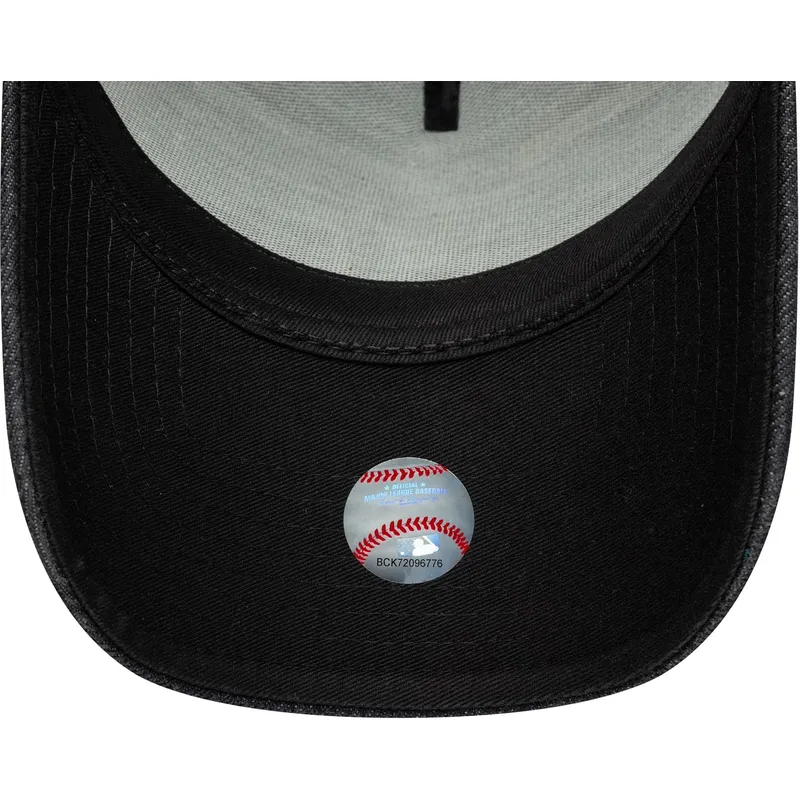 sort-buet-snapback-kasket-9forty-e-frame-denim-fra-new-york-yankees-mlb-fra-new-era
