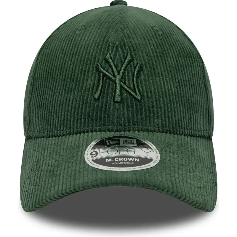 gron-justerbar-curved-kasket-med-gront-logo-9forty-m-crown-cord-fra-new-york-yankees-mlb-fra-new-era