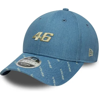 Blå buet snapback kasket 9FORTY M-Crown Denim fra Valentino Rossi VR46 MotoGP fra New Era