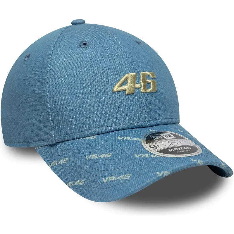 bla-buet-snapback-kasket-9forty-m-crown-denim-fra-valentino-rossi-vr46-motogp-fra-new-era
