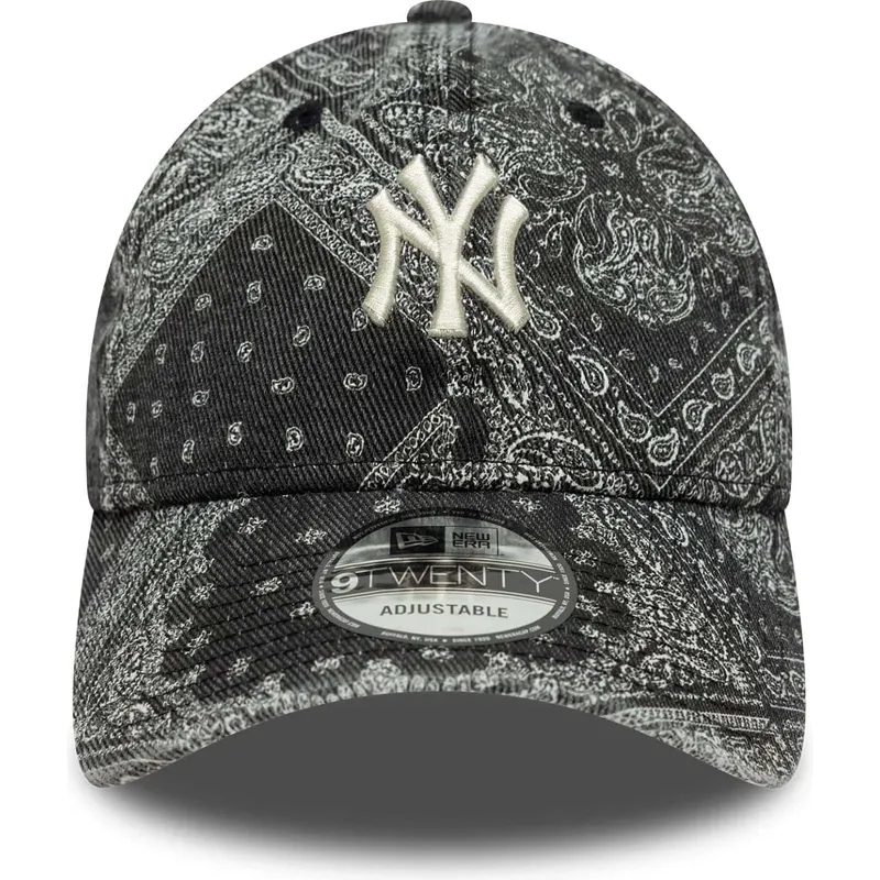 sort-justerbar-buet-kasket-9twenty-washed-paisley-fra-new-york-yankees-mlb-fra-new-era