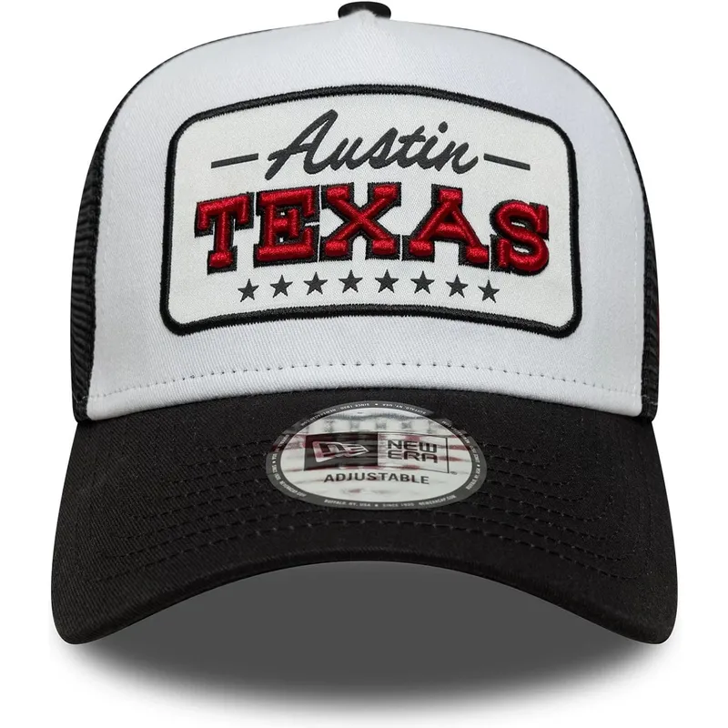 hvid-og-sort-a-frame-location-trucker-kasket-fra-austin-byer-og-strande-texas-fra-new-era