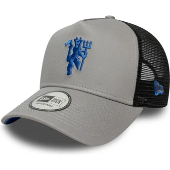 Grå og sort trucker-kasket A Frame Seasonal fra Manchester United Football Club Premier League fra New Era