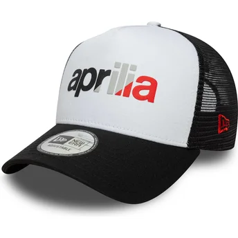 Hvid og sort trucker-kasket A Frame Wordmark fra Aprilia Piaggio fra New Era