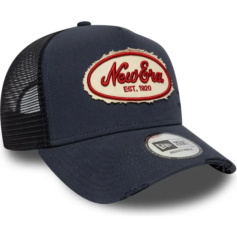 marinebla-trucker-kasket-a-frame-oval-canvas-distress-fra-new-era