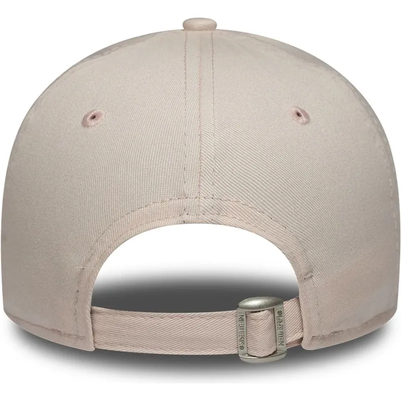 lyserod-justerbar-kurvet-kasket-med-lyserodt-logo-til-kvinder-9forty-league-essential-midi-fra-los-angeles-dodgers-mlb-fra-new-e