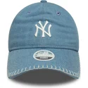 justerbar-bla-buet-kasket-til-kvinder-9twenty-denim-stitch-fra-new-york-yankees-mlb-fra-new-era