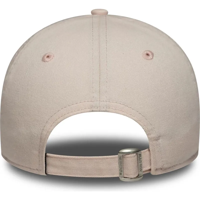 lyserod-justerbar-buet-kasket-til-kvinder-9twenty-washed-mini-fra-los-angeles-dodgers-mlb-fra-new-era