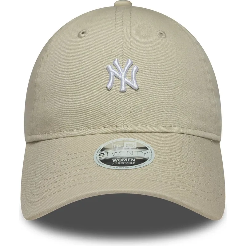 gorra-curva-beige-ajustable-para-mujer-9twenty-washed-mini-de-new-york-yankees-mlb-de-new-era