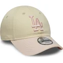 gorra-curva-beige-y-rosa-ajustable-para-nino-pequeno-9forty-league-essential-de-los-angeles-dodgers-mlb-de-new-era