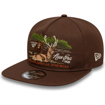 Justerbar brun flad kasket 19TWENTY Outdoor Graphic fra New Era