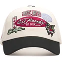 beige-og-sort-trucker-kasket-est-1971-varsity-badge-fra-ed-hardy
