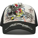 hvid-og-sort-trucker-kasket-tattoo-eagle-graphic-fra-ed-hardy