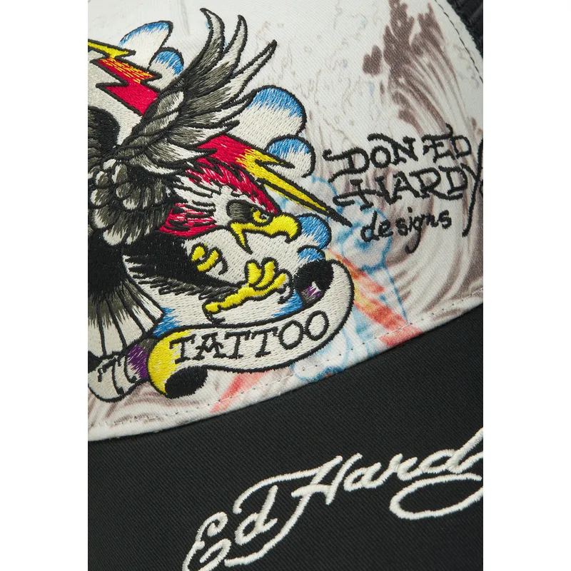 hvid-og-sort-trucker-kasket-tattoo-eagle-graphic-fra-ed-hardy