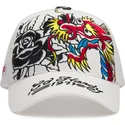 hvid-trucker-kasket-1971-dragon-and-roses-fra-ed-hardy