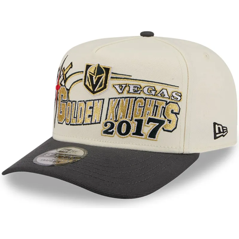 buet-beige-og-sort-snapback-kasket-9fifty-a-frame-classic-fra-vegas-golden-knights-nhl-fra-new-era
