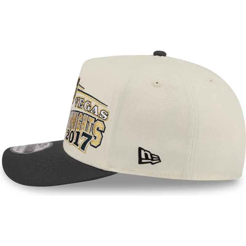 buet-beige-og-sort-snapback-kasket-9fifty-a-frame-classic-fra-vegas-golden-knights-nhl-fra-new-era