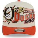 buet-beige-og-orange-snapback-kasket-9fifty-a-frame-classic-fra-anaheim-ducks-nhl-fra-new-era