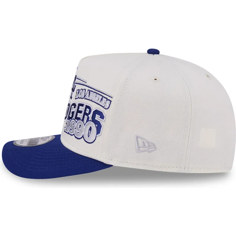 buet-beige-og-bla-snapback-kasket-9fifty-a-frame-classic-fra-los-angeles-dodgers-mlb-fra-new-era