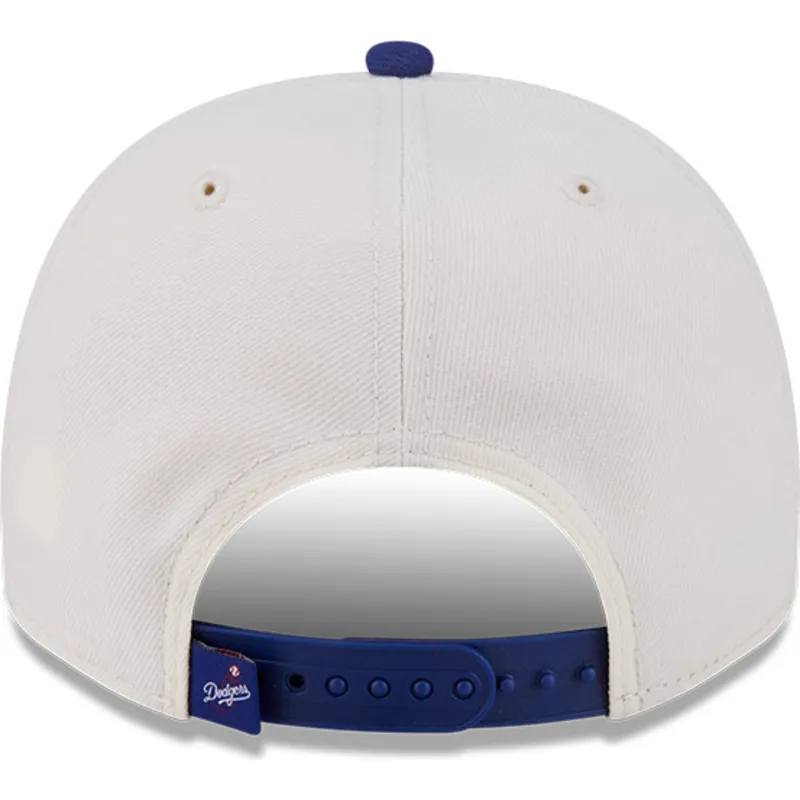 buet-beige-og-bla-snapback-kasket-9fifty-a-frame-classic-fra-los-angeles-dodgers-mlb-fra-new-era