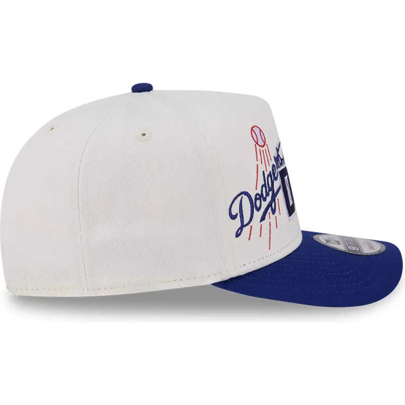 buet-beige-og-bla-snapback-kasket-9fifty-a-frame-classic-fra-los-angeles-dodgers-mlb-fra-new-era