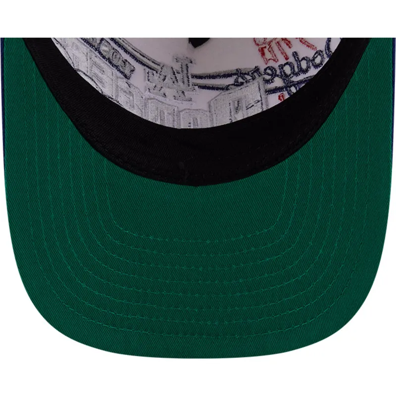 buet-beige-og-bla-snapback-kasket-9fifty-a-frame-classic-fra-los-angeles-dodgers-mlb-fra-new-era