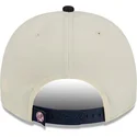 buet-beige-og-marinebla-snapback-kasket-9fifty-a-frame-classic-fra-new-york-yankees-mlb-fra-new-era