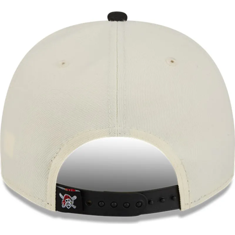 buet-beige-og-sort-snapback-kasket-9fifty-a-frame-classic-fra-pittsburgh-pirates-mlb-fra-new-era