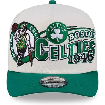 Buet beige og grøn snapback-kasket 9FIFTY A Frame Classic fra Boston Celtics NBA fra New Era