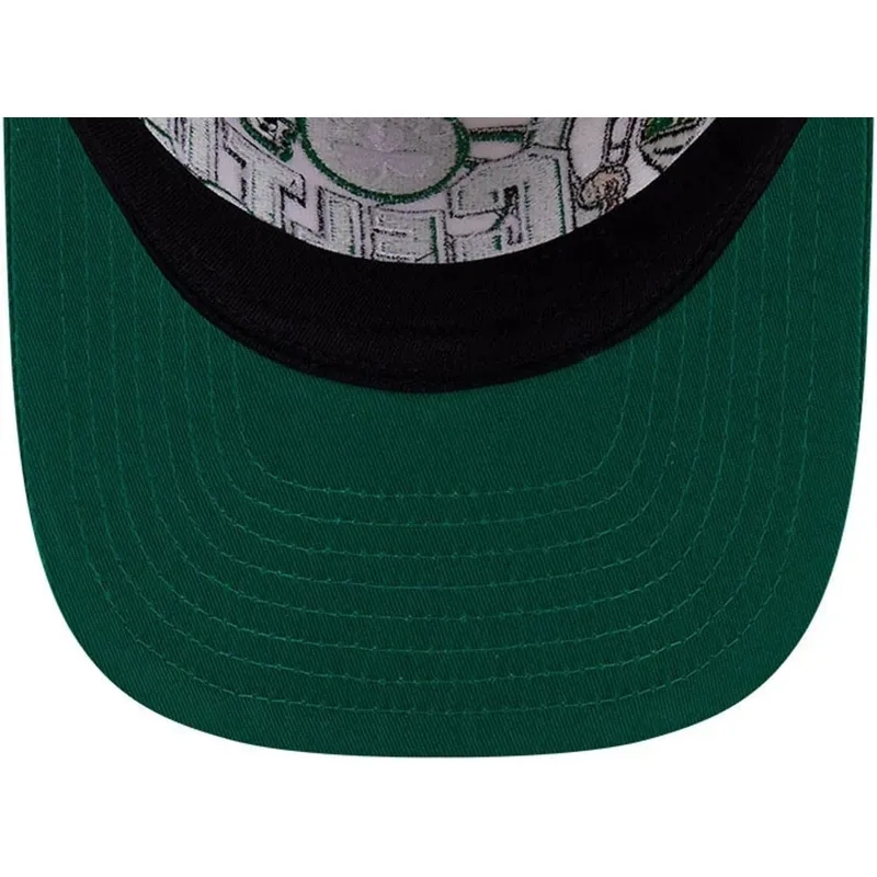 buet-beige-og-gron-snapback-kasket-9fifty-a-frame-classic-fra-boston-celtics-nba-fra-new-era