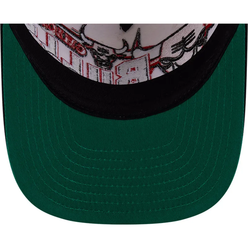 buet-beige-og-sort-snapback-kasket-9fifty-a-frame-classic-fra-chicago-bulls-nba-fra-new-era