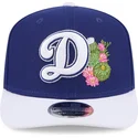 bla-og-hvid-buet-kasket-snapback-9seventy-stretch-snap-flower-fra-los-angeles-dodgers-mlb-fra-new-era