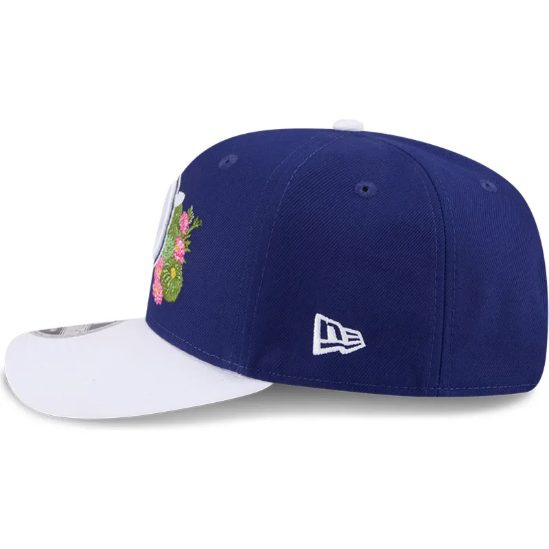 bla-og-hvid-buet-kasket-snapback-9seventy-stretch-snap-flower-fra-los-angeles-dodgers-mlb-fra-new-era
