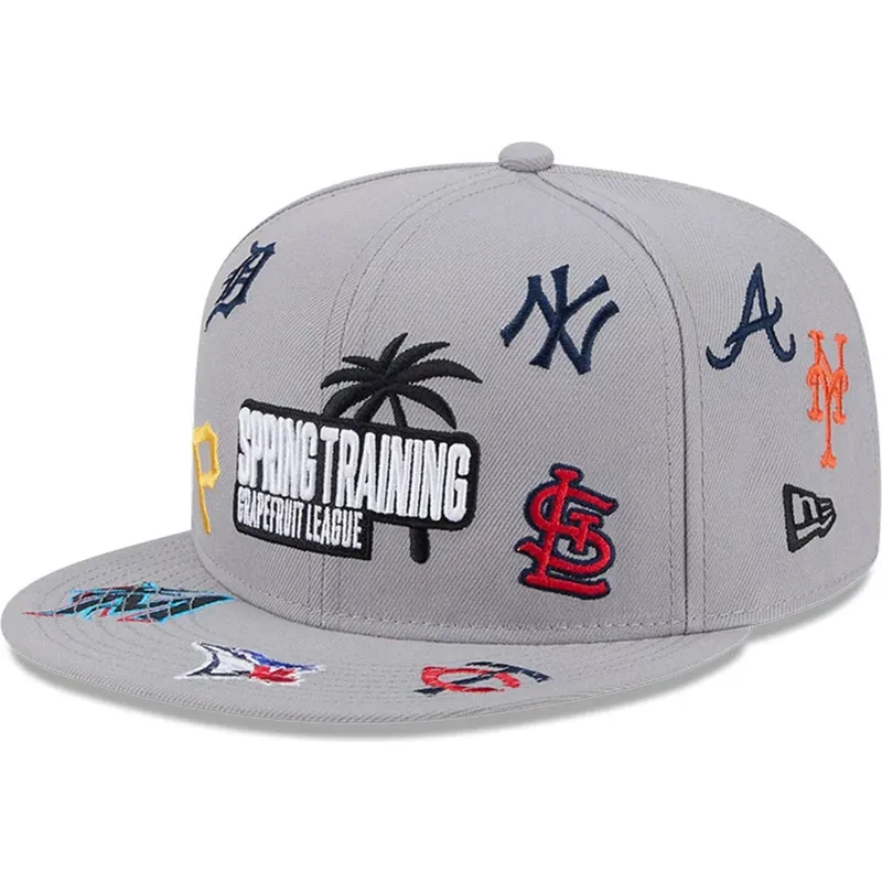 gra-flat-snapback-kasket-9fifty-scattered-grapefruit-league-logo-fra-mlb-fra-new-era