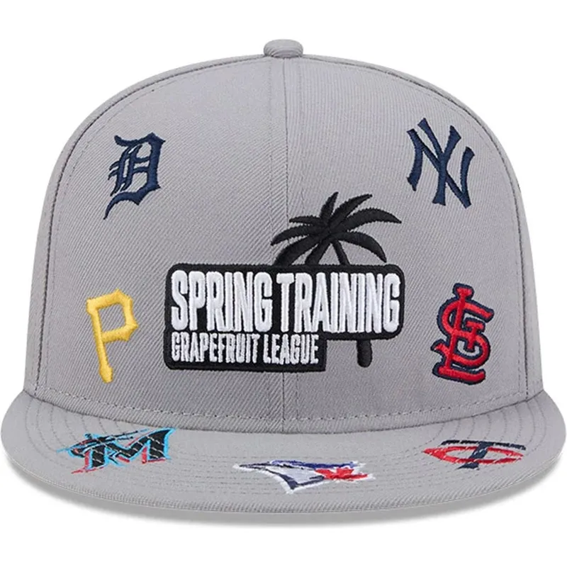 gra-flat-snapback-kasket-9fifty-scattered-grapefruit-league-logo-fra-mlb-fra-new-era