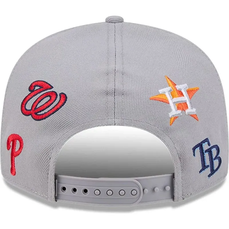 gra-flat-snapback-kasket-9fifty-scattered-grapefruit-league-logo-fra-mlb-fra-new-era