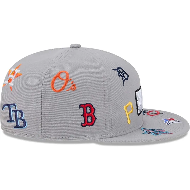 gra-flat-snapback-kasket-9fifty-scattered-grapefruit-league-logo-fra-mlb-fra-new-era