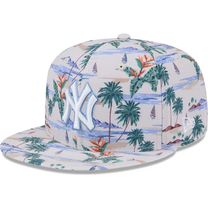flerfarvet-flad-kasket-snapback-9fifty-print-fra-new-york-yankees-mlb-fra-new-era