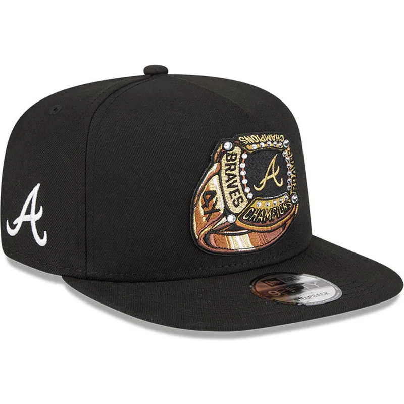 sort-flad-snapback-9fifty-a-frame-ring-kasket-fra-atlanta-braves-mlb-fra-new-era