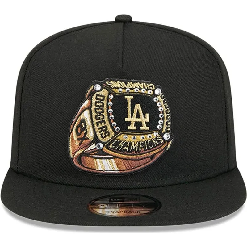 sort-flad-snapback-9fifty-a-frame-ring-kasket-fra-los-angeles-dodgers-mlb-fra-new-era