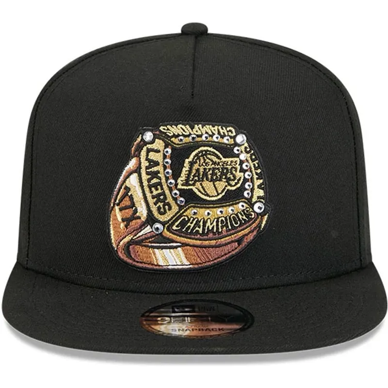 sort-flad-snapback-9fifty-a-frame-ring-kasket-fra-los-angeles-lakers-nba-fra-new-era